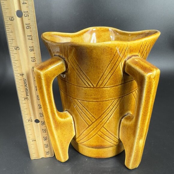 VTG Ireland Pottery Vase Grafton Street Dublin Vase With Four Handles Flower Pot - Picture 3 of 11
